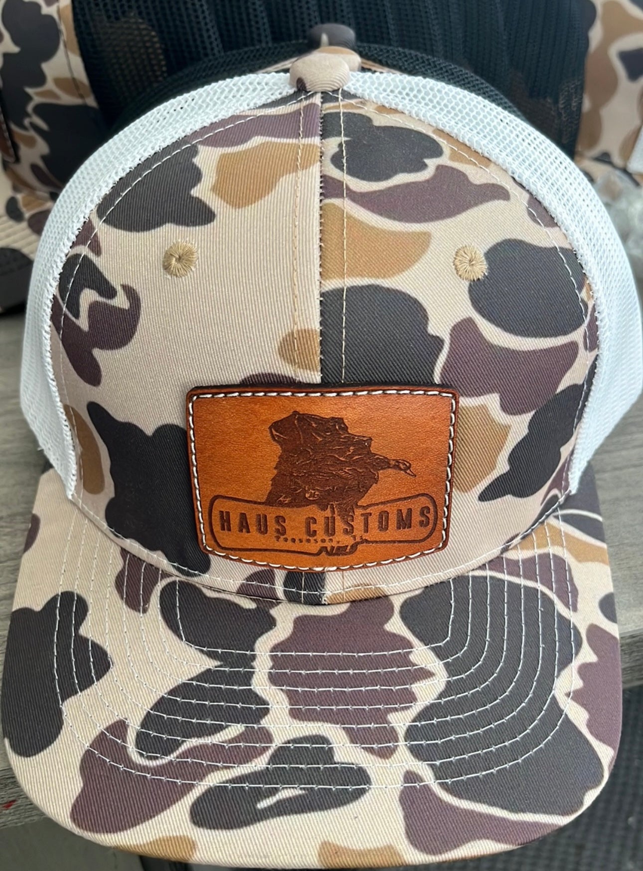 Old school Camo with white mesh back